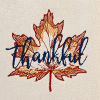 Thankful Leaf 2-Piece Hand Towel Set, Natural