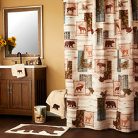 Timber Ridge Fabric Shower Curtain, Natural/Multi