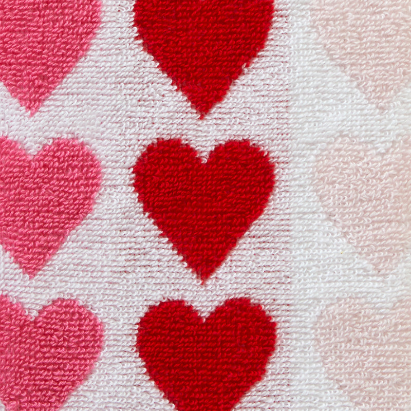 Tonal Hearts Jacquard 2-Piece Hand Towel Set, Multi