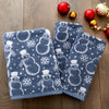 Top Hat Snowman 2-Piece Hand Towel Set, Blue