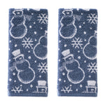 Top Hat Snowman 2-Piece Hand Towel Set, Blue