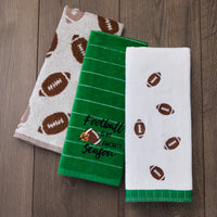 Tossed Footballs 2-Piece Hand Towel Set, White