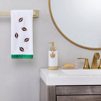Tossed Footballs 2-Piece Hand Towel Set, White