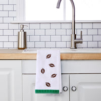 Tossed Footballs 2-Piece Hand Towel Set, White