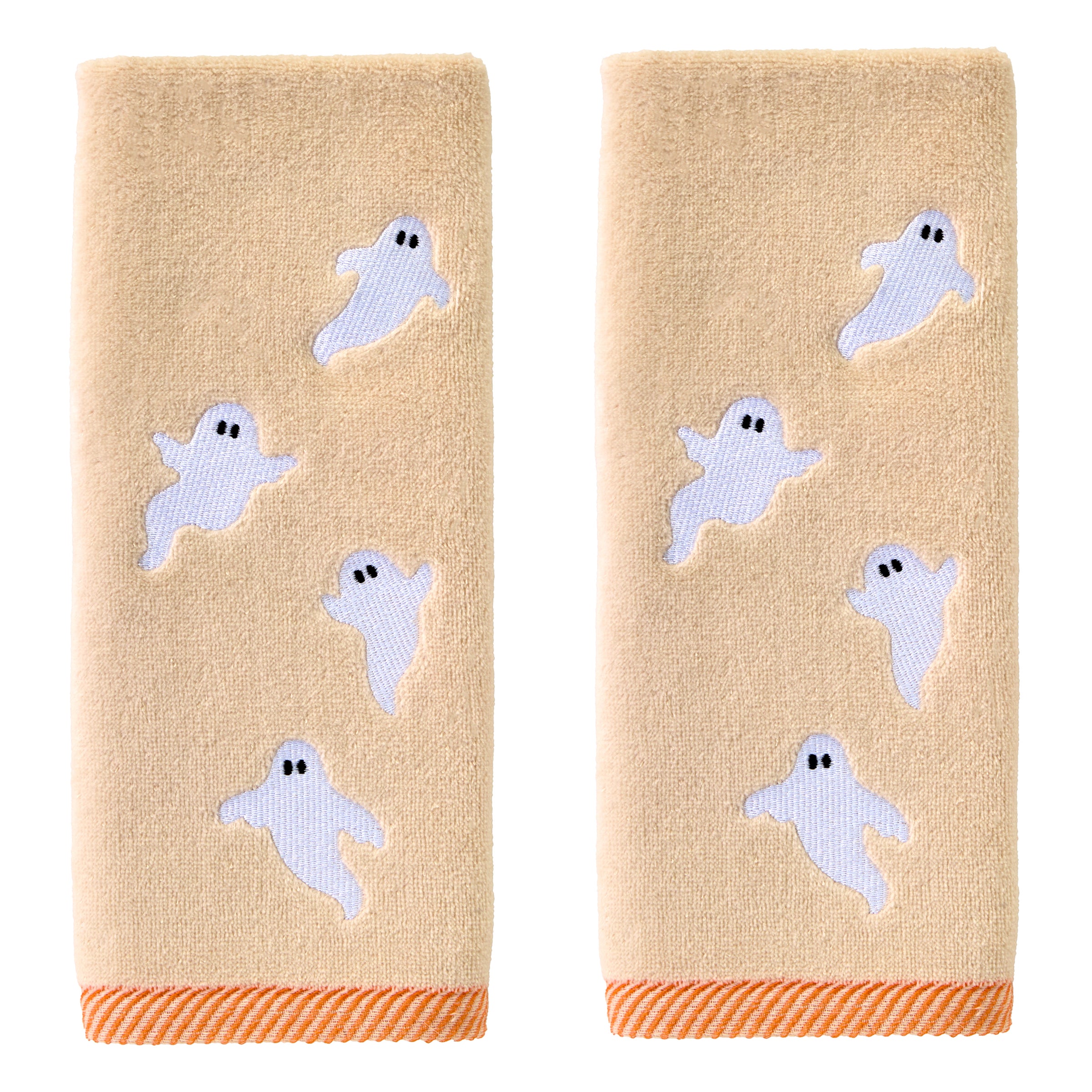 Tossed Ghosts 2-Piece Hand Towel Set, Taupe
