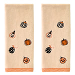 Tossed Pumpkins 2-Piece Hand Towel Set, Taupe