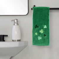 Tossed Shamrocks 2-Piece Hand Towel Set, Green