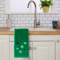 Tossed Shamrocks 2-Piece Hand Towel Set, Green