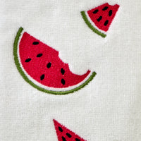 Tossed Watermelons 2-Piece Hand Towel Set, White