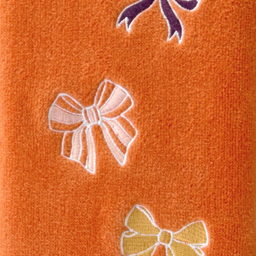 Tossed Autumn Bows 2-Piece Hand Towel Set, Orange