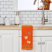 Tossed Autumn Bows 2-Piece Hand Towel Set, Orange