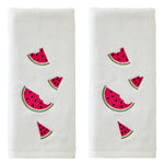 Tossed Watermelons 2-Piece Hand Towel Set, White
