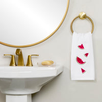 Tossed Watermelons 2-Piece Hand Towel Set, White