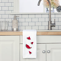 Tossed Watermelons 2-Piece Hand Towel Set, White