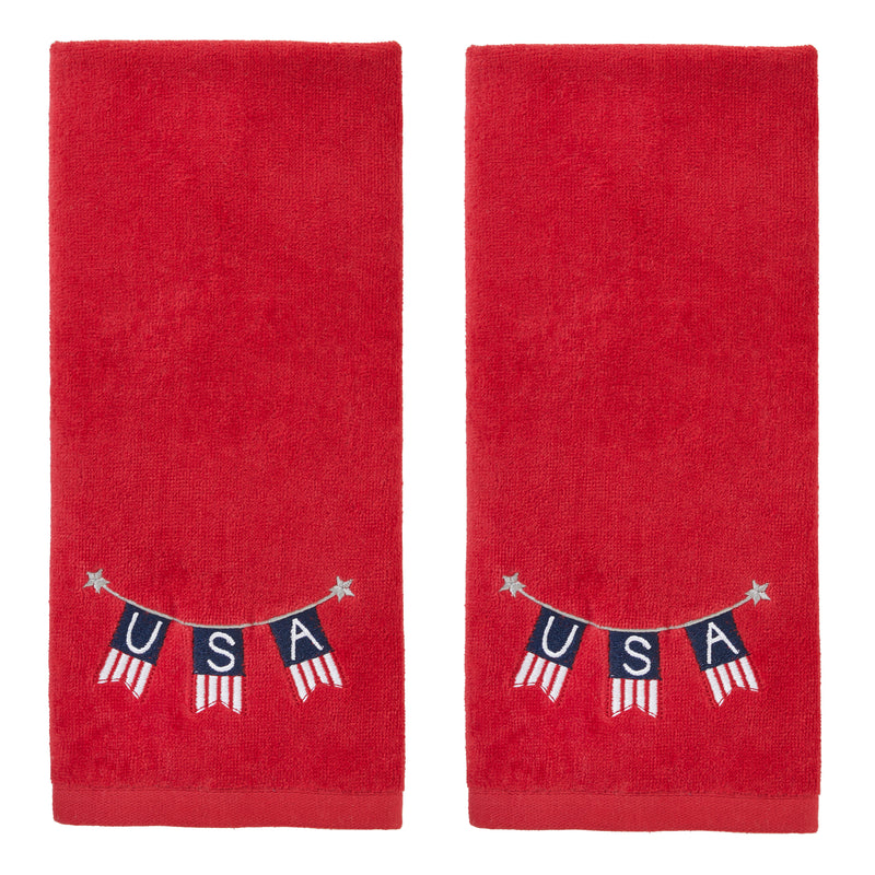 USA Banner 2-Piece Hand Towel Set, Red