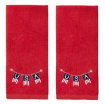 USA Banner 2-Piece Hand Towel Set, Red