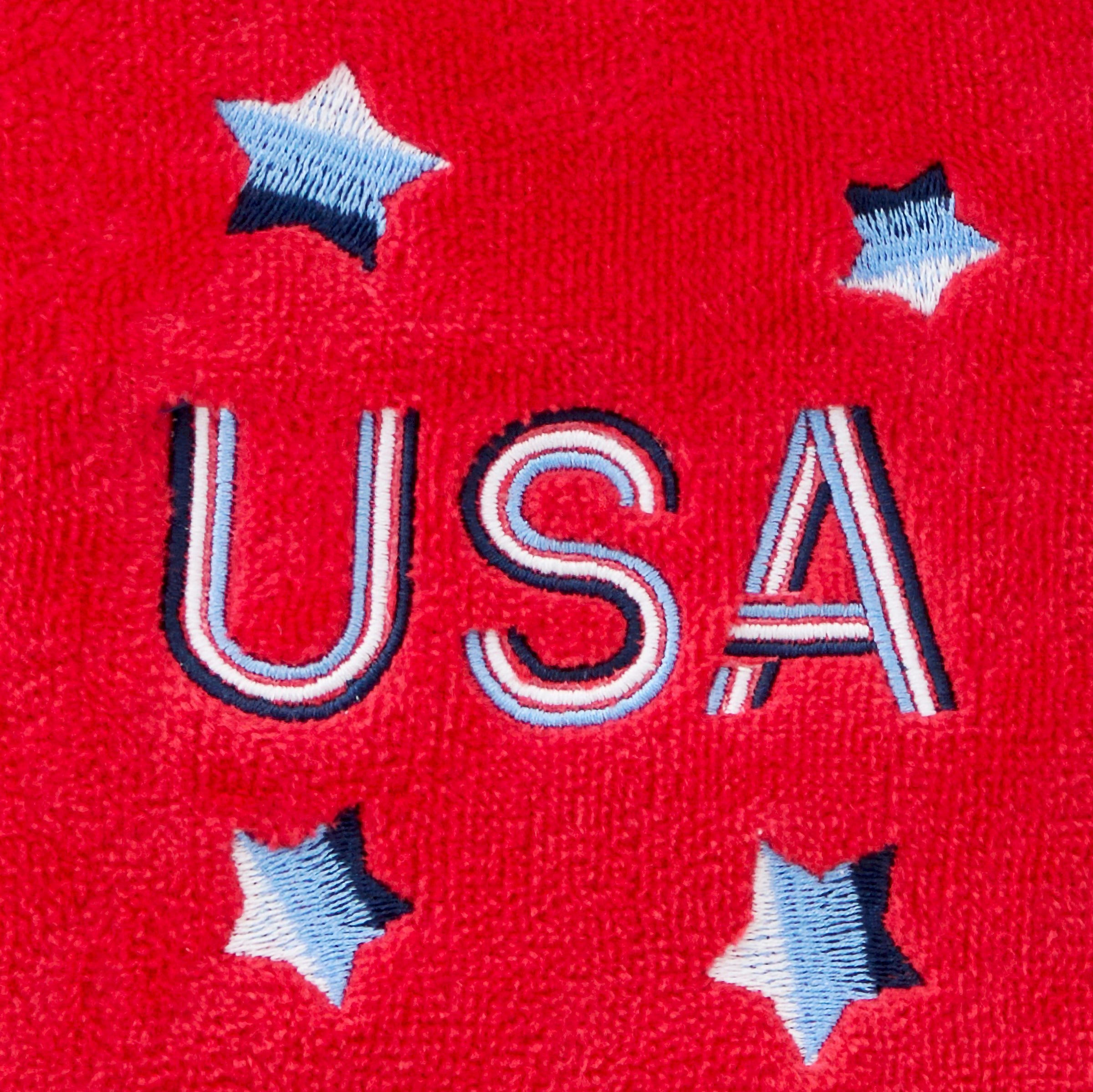 USA Embroidered 2-Piece Hand Towel Set, Red