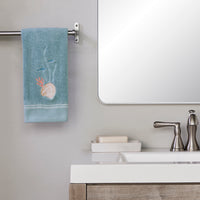 Underwater Embellished 2-Piece Hand Towel Set, Blue