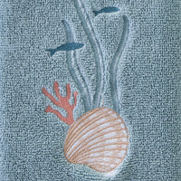 Underwater Embellished 2-Piece Hand Towel Set, Blue