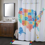 United States Map Shower Curtain, Multi