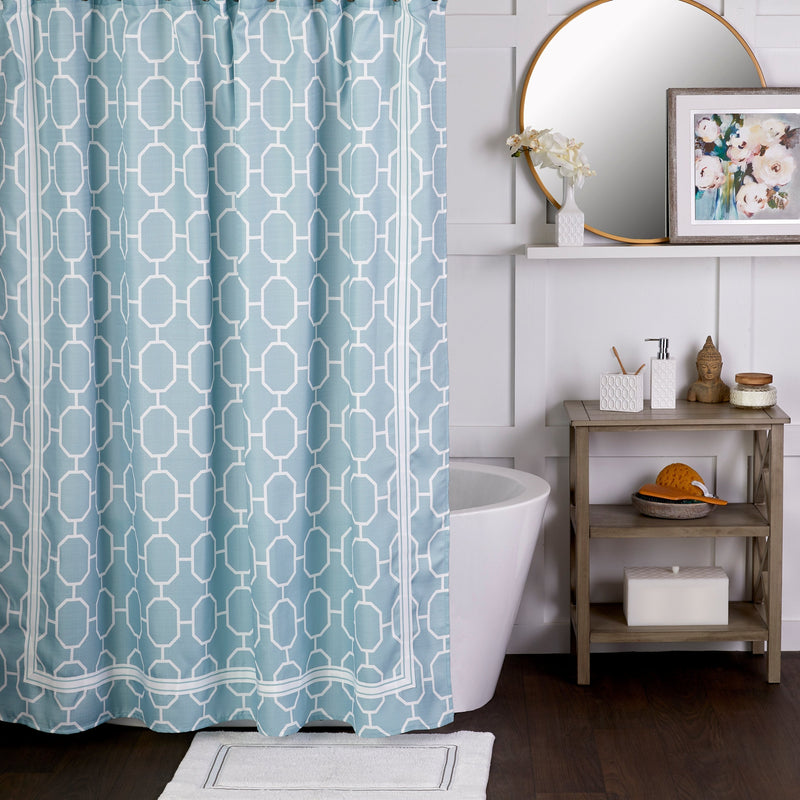 Vern Yip by SKL Home Lithgow Fabric Shower Curtain, Aqua