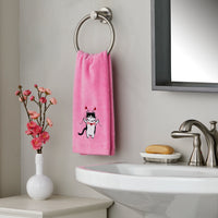 Valentine Cat 2-Piece Hand Towel Set, Pink