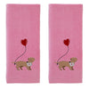 Valentine Dachshund 2-Piece Hand Towel Set, Pink