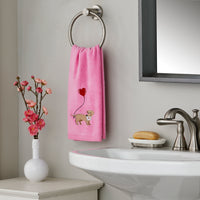 Valentine Dachshund 2-Piece Hand Towel Set, Pink