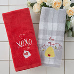 XOXO 2-Piece Hand Towel Set, Red