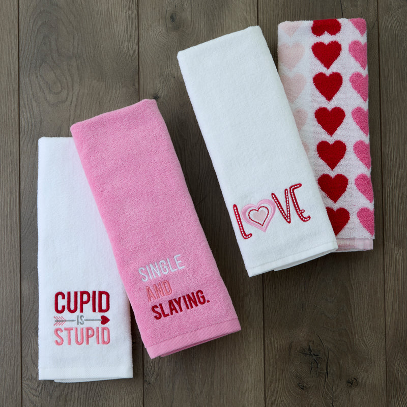 Single And Slaying 2-Piece Hand Towel Set, Pink