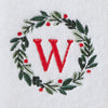 Wreath Monogram “W" 2-Piece Hand Towel Set, White