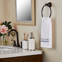 Wash Your Hands 2-Piece Hand Towel Set, White