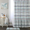 Water Stripe Fabric Shower Curtain, Aqua