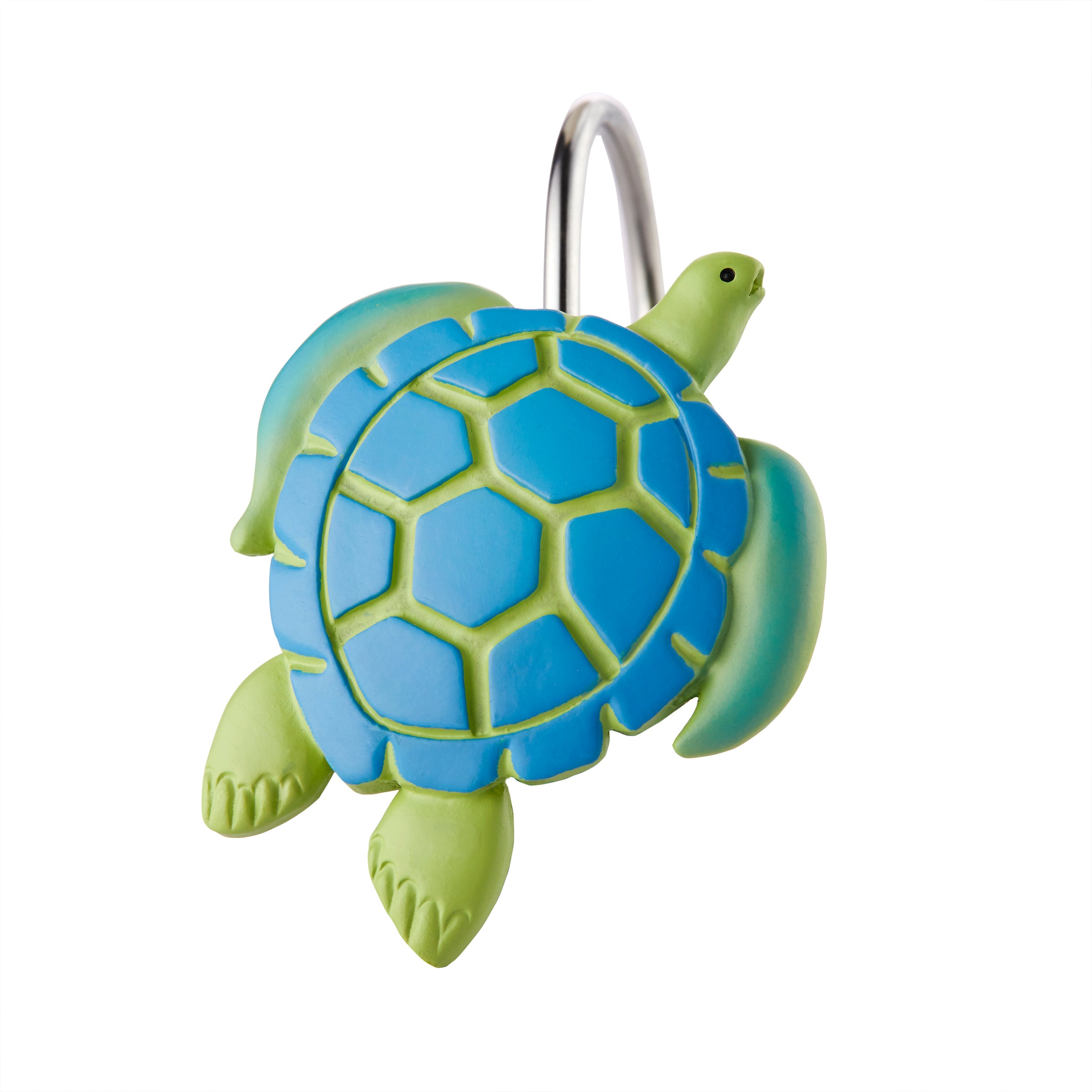 Watercolor Ocean Shower Curtain Hooks, Multi