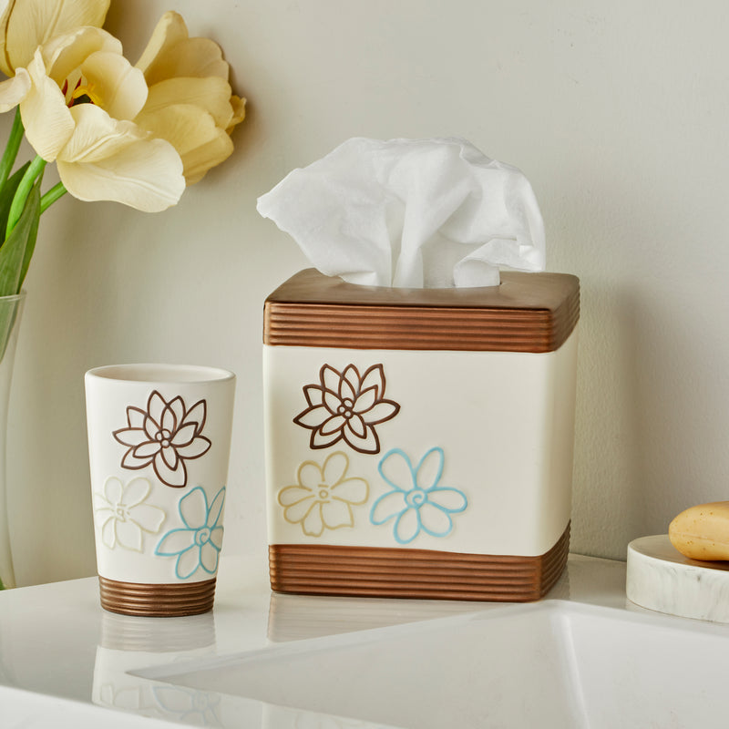Whimsy Floral Tumbler, Natural/Multi