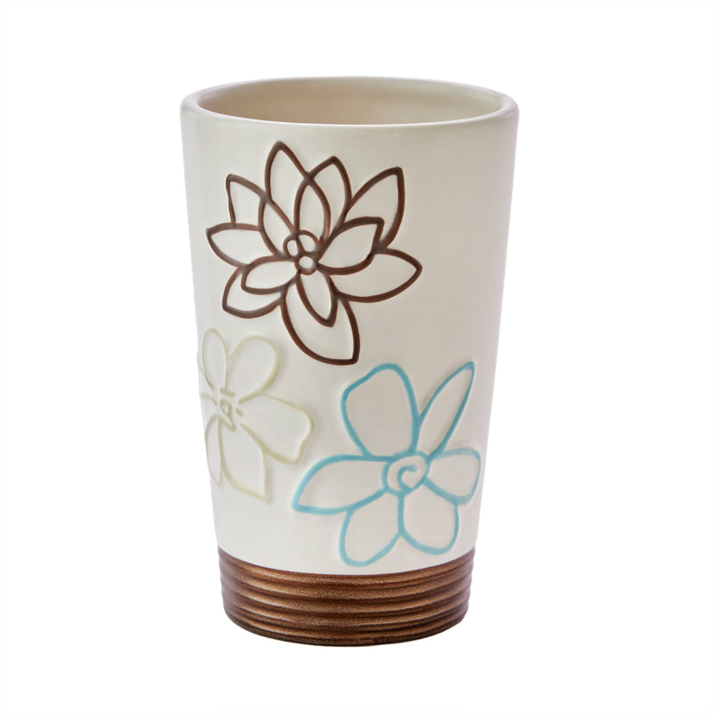 Whimsy Floral Tumbler, Natural/Multi