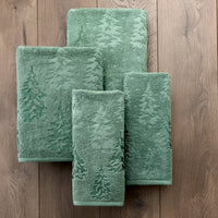 Wispy Trees Jacquard 4pc Bath & Hand Towel Set, Sage