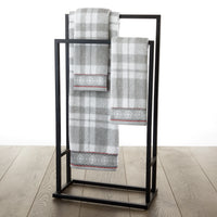 Whistler Plaid Jacquard Bath Towel, Gray/Multi