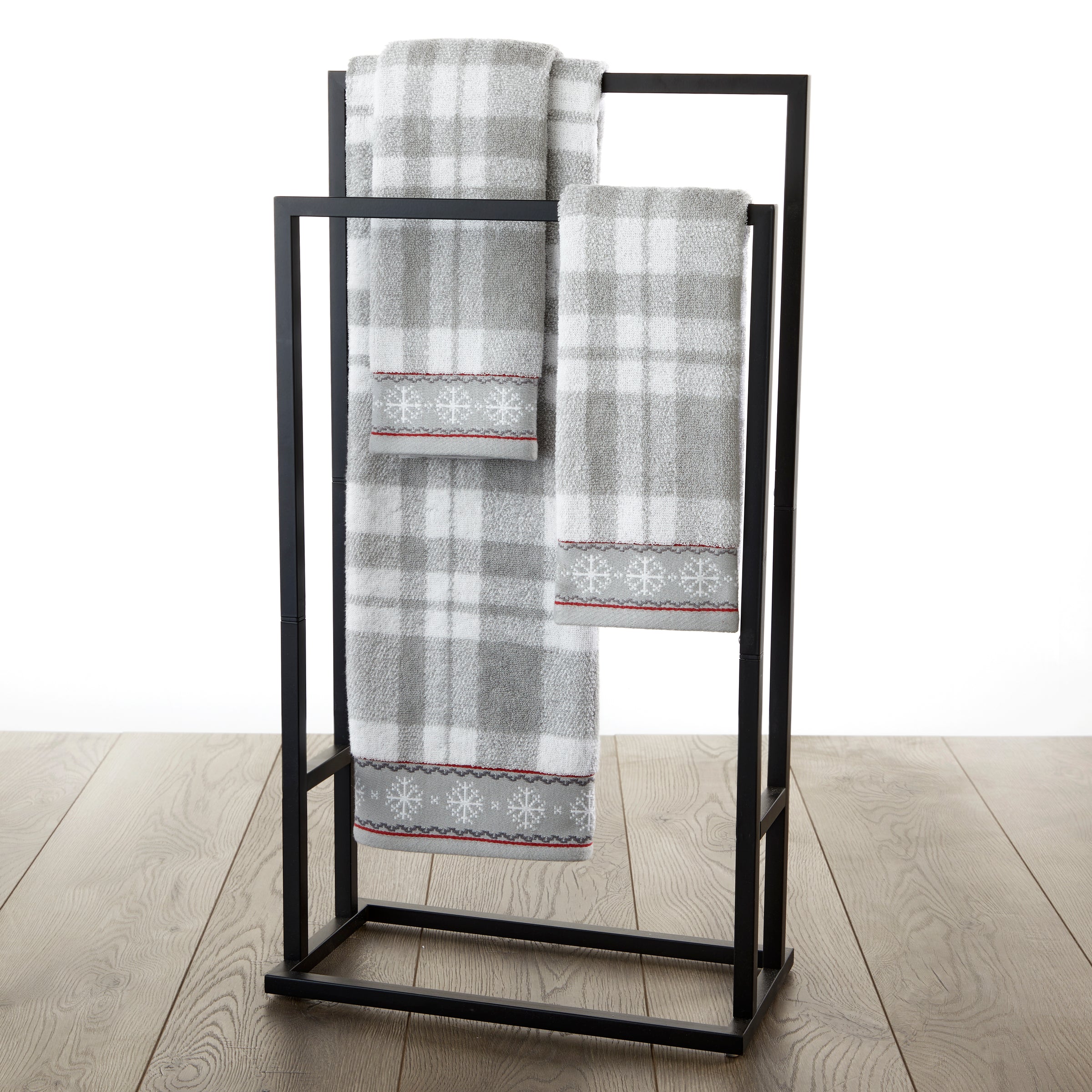 Whistler Plaid Jacquard Bath Towel, Gray/Multi