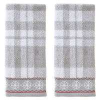 Whistler Plaid Jacquard 2-Piece Hand Towel Set, Gray/Multi