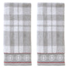 Whistler Plaid Jacquard 2-Piece Hand Towel Set, Gray/Multi