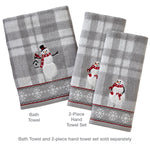 Whistler Snowman 2-Piece Hand Towel Set, Gray