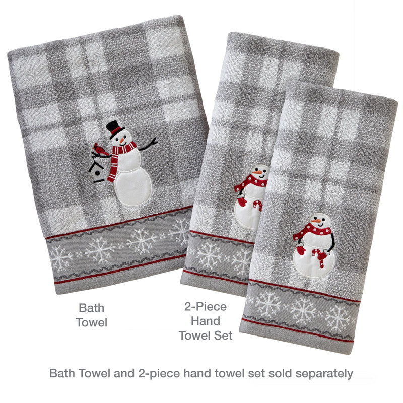 Whistler Snowman Bath Towel, Gray