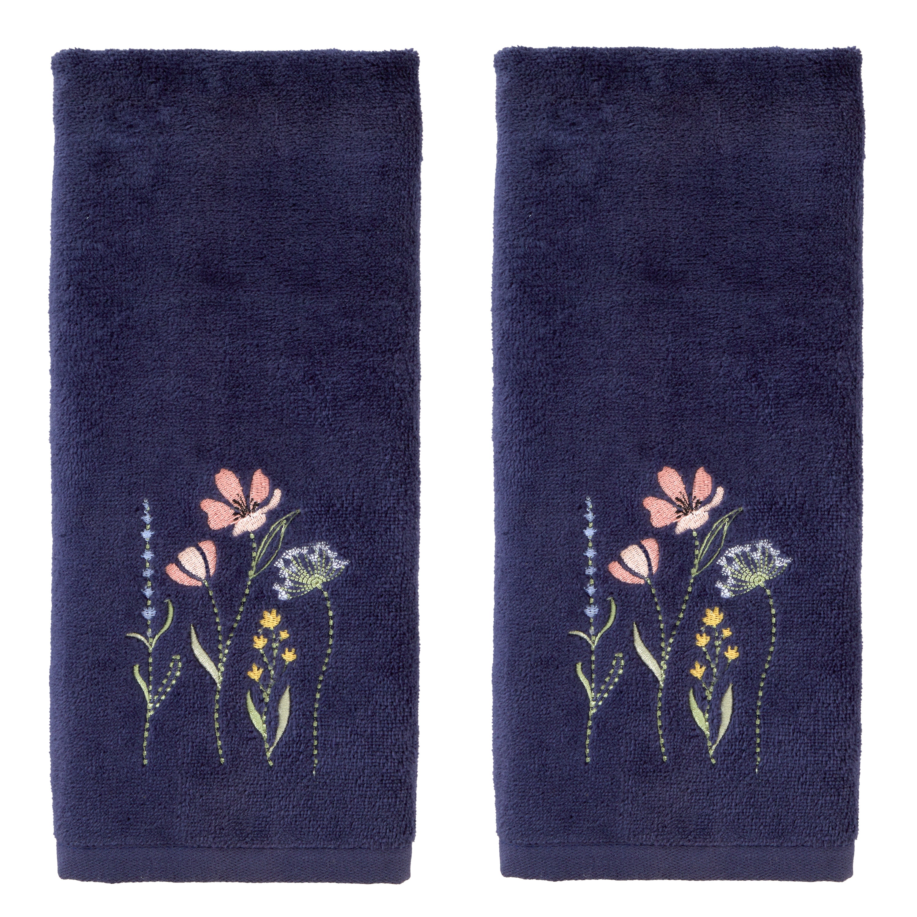 Wildflower Field 2-Piece Hand Towel Set, Navy – SKL Home