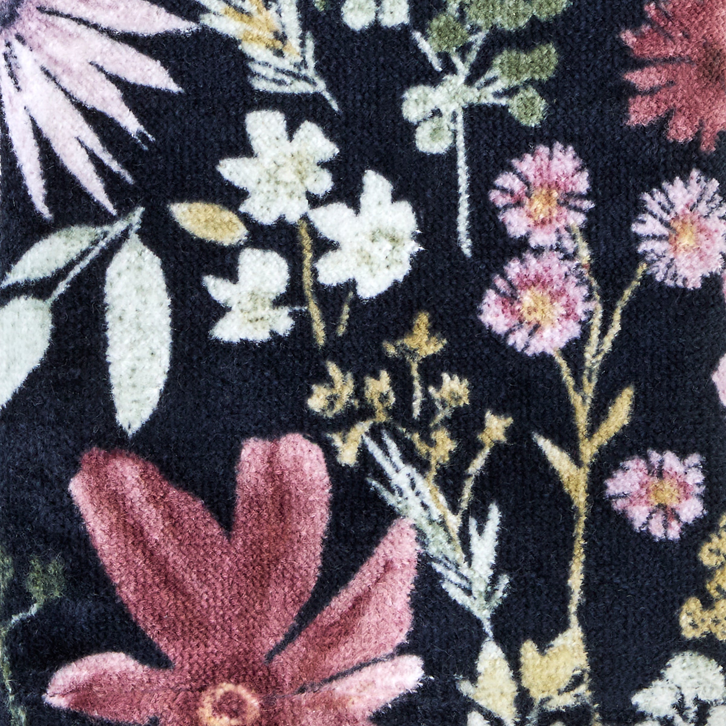 Wildflower Reverie 2-Piece Hand Towel Set, Black