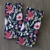 Wildflower Reverie 2-Piece Hand Towel Set, Black