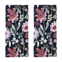 Wildflower Reverie 2-Piece Hand Towel Set, Black