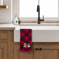 Winter Pets 2-Piece Hand Towel Set, Red