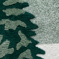 Winter Pines Round Tufted Rug, Green