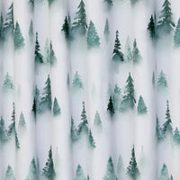 Winter Pines Fabric Shower Curtain, Green